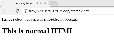 HTML script tag example in Hindi