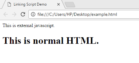 HTML script tag example