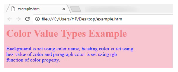 CSS color value types in Hindi