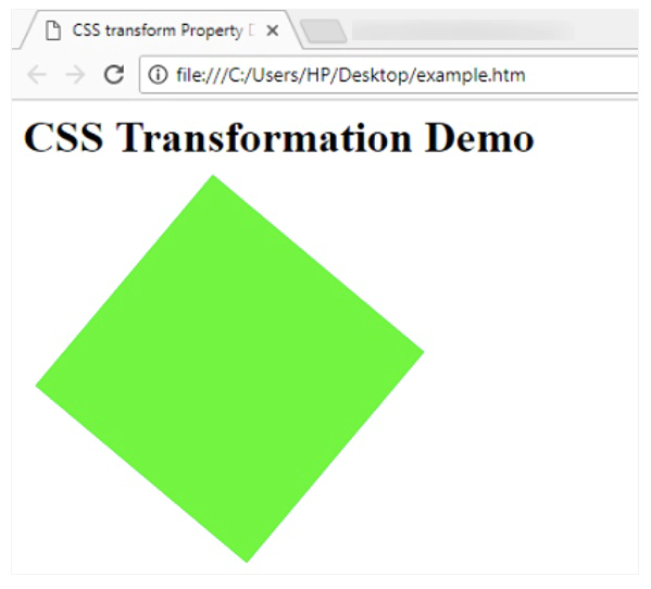 CSS transform property in Hindi