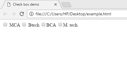 HTML checkbox example in Hindi