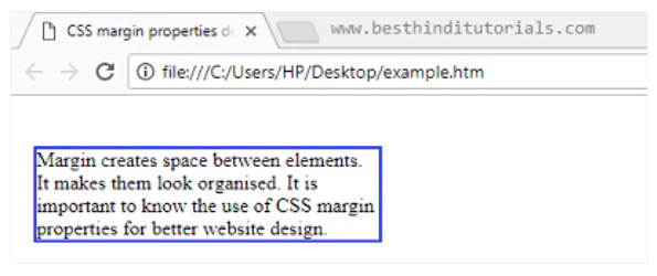 CSS margin property in Hindi