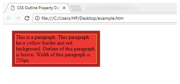 CSS outline property in Hindie