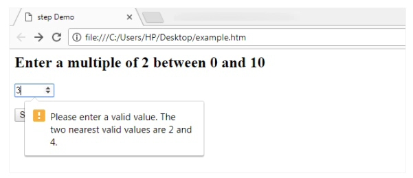 HTML5 step attribute in Hindi