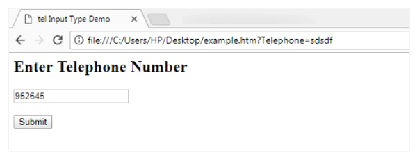 HTML5 tel inpit type in Hindi